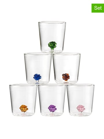 Onlylux 6-delige set: glazen "Nodo dell’Amore'' meerkleurig - (H)9,3 cm