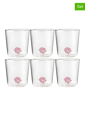 Onlylux 6er-Set: Gläser ''Nodo dell’Amore'' in Rosa - (H)9,3 cm