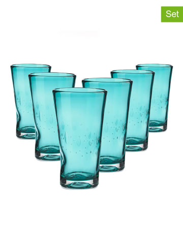 Onlylux Szklanki (6 szt.) "Eolo" w kolorze turkusowym - wys. 14 cm