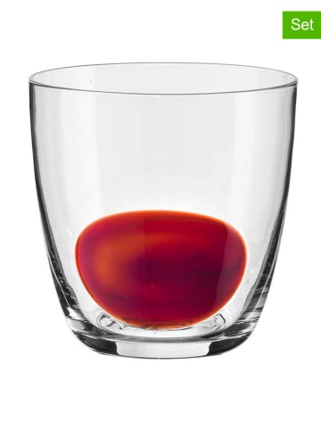 Onlylux 6er-Set: Gläser ''Palotta'' in Rot - (H)9,2 cm