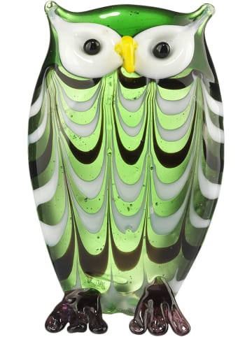 Onlylux Figurka dekoracyjna "Bubo" w kolorze zielonym - wys. 8,5 cm