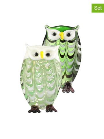 Onlylux Figurki dekoracyjne (2 szt.) "Bubi" w kolorze zielonym