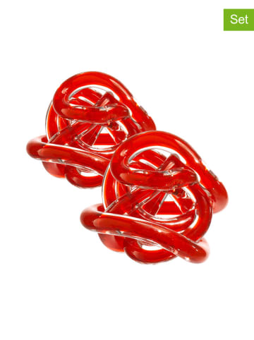 Onlylux Dekoracje (2 szt.) "Nodo dell’Amore" w kolorze czerwonym - wys. 6,5 cm