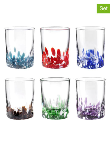 Onlylux 6er-Set: Gläser ''Venise'' in Bunt - (H)10 cm