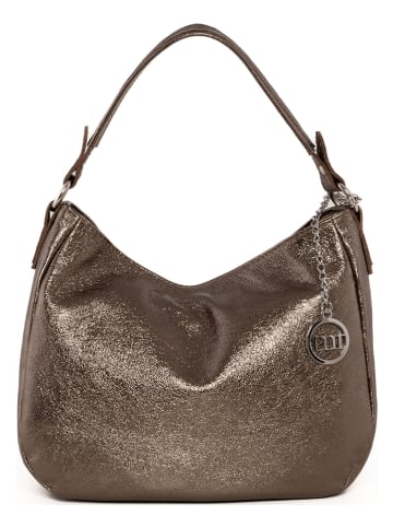 Mia Tomazzi Leder-Schultertasche "Molise" in Goldbraun - (B)30 x (H)20 x (T)8 cm