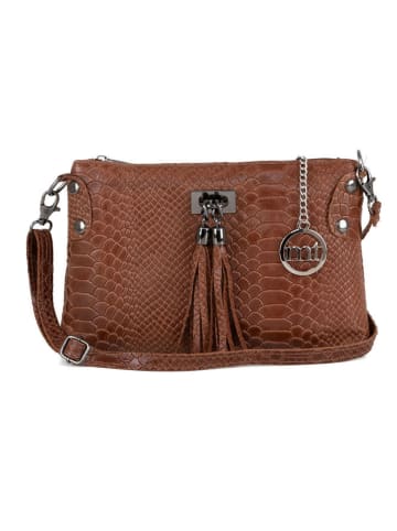 Mia Tomazzi Leder-Umhängetasche ''Navigli'' in Braun - (B)22 x (H)15 x (T)4 cm
