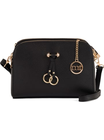 Mia Tomazzi Leder-Umhängetasche "Certosa" in Schwarz - (B)24 x (H)16 x (T)8 cm