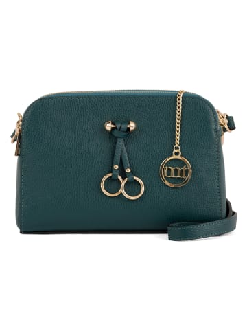 Mia Tomazzi Leder-Umhängetasche "Certosa" in Petrol - (B)24 x (H)16 x (T)8 cm