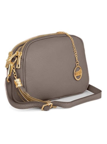 Mia Tomazzi Leren schoudertas ''Gradisca'' grijs - (B)22,5 x (H)16 x (D)7 cm