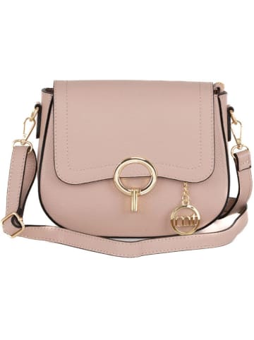 Mia Tomazzi Leder-Umhängetasche "Carracci" in Beige - (B)23 x (H)18 x (T)7 cm