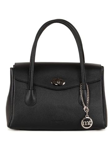 Mia Tomazzi Skórzana torebka "Viserba" w kolorze czarnym - 30 x 24 x 13 cm