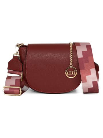 Mia Tomazzi Leder-Umhängetasche in Bordeaux - (B)19 x (H)17 x (T)6,5 cm