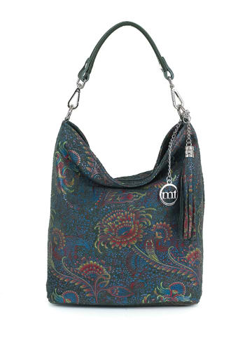 Mia Tomazzi Leder-Schultertasche "Benaco" in Dunkelgrün - (B)28 x (H)31 x (T)15 cm