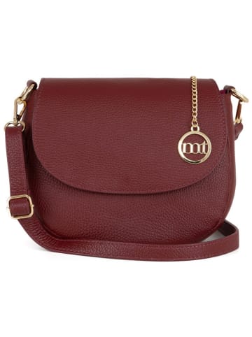 Mia Tomazzi Leder-Umhängetasche "Eschilo" in Bordeaux - (B)23 x (H)19 x (T)8 cm