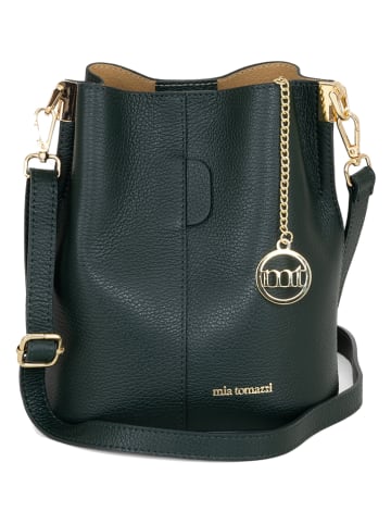 Mia Tomazzi Leder-Umhängetasche "Vepra" in Dunkelgrün - (B)20 x (H)23,5 x (T)14 cm