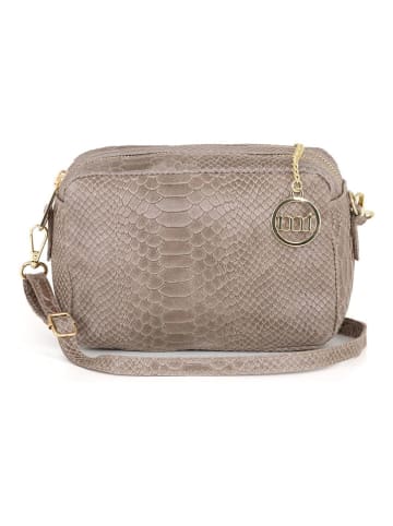 Mia Tomazzi Leder-Umhängetasche ''Ortles'' in Beige - (B)21 x (H)14 x (T)8 cm
