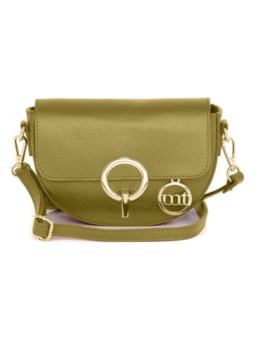Mia Tomazzi Leder-Umhängetasche ''Azario'' in Hellgrün - (B)19 x (H)13 x (T)6 cm