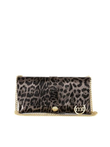 Mia Tomazzi Leder-Umhängetasche "Balzaretti" in Taupe - (B)24 x (H)13 x (T)6 cm