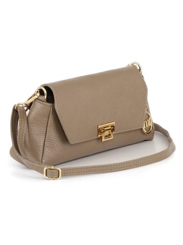 Mia Tomazzi Leder-Umhängetasche ''Berbera'' in Beige - (B)27 x (H)16 x (T)8 cm