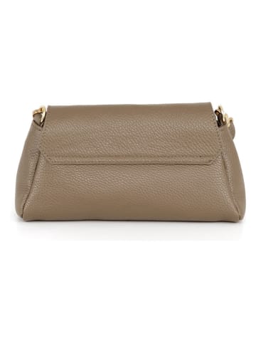 Mia Tomazzi Leren schoudertas ''Berbera'' beige - (B)27 x (H)16 x (D)8 cm
