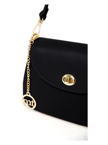Mia Tomazzi Leder-Umhängetasche ''Evaristo'' in Schwarz - (B)23 x (H)16 x (T)6 cm