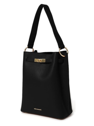 Mia Tomazzi Leder-Schultertasche ''Morozzo'' in Schwarz - (B)23 x (H)30 x (T)12 cm