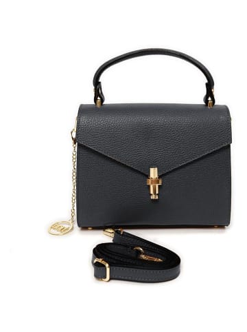 Mia Tomazzi Leder-Umhängetasche ''Barzini'' in Schwarz - (B)27 x (H)16 x (T)8 cm