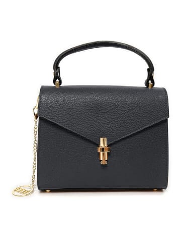 Mia Tomazzi Leder-Umhängetasche ''Barzini'' in Schwarz - (B)27 x (H)16 x (T)8 cm