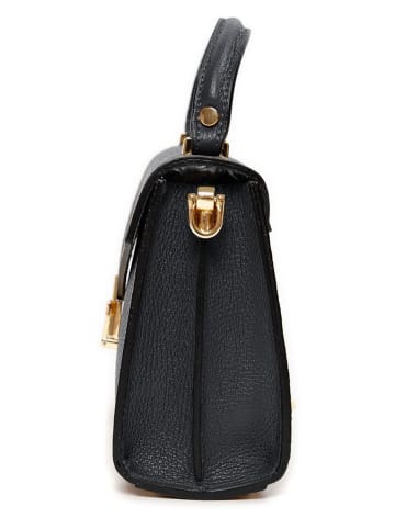 Mia Tomazzi Leder-Umhängetasche ''Barzini'' in Schwarz - (B)27 x (H)16 x (T)8 cm