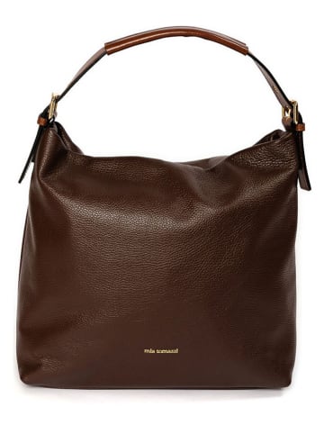 Mia Tomazzi Leren schoudertas ''Ferrucci'' bruin - (B)37 x (H)33 x (D)15,5 cm