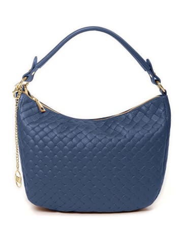 Mia Tomazzi Leder-Schultertasche ''Cabrini'' in Blau - (B)28 x (H)20 x (T)8 cm