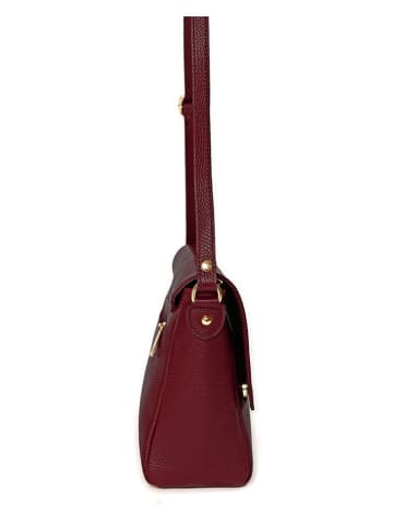 Mia Tomazzi Leder-Umhängetasche ''Zanzur'' in Bordeaux - (B)25 x (H)24 x (T)9 cm