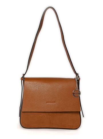 Mia Tomazzi Leder-Umhängetasche ''Viminale'' in Hellbraun - (B)30 x (H)24 x (T)8 cm