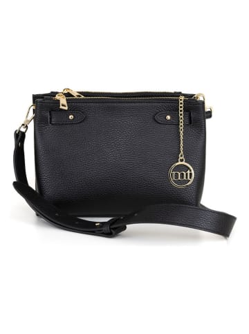 Mia Tomazzi Leder-Umhängetasche ''Vettabbia'' in Schwarz - (B)24 x (H)18 x (T)10 cm