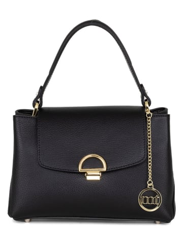 Mia Tomazzi Leder-Umhängetasche ''Ingegnoli'' in Schwarz - (B)25 x (H)19 x (T)9 cm