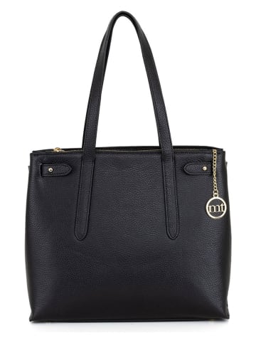 Mia Tomazzi Skórzana torebka "Fioravanti" w kolorze czarnym - 33 x 28 x 11 cm