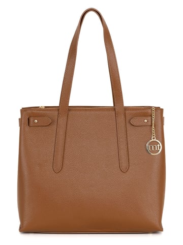 Mia Tomazzi Leder-Schultertasche ''Fioravanti'' in Hellbraun - (B)33 x (H)28 x (T)11 cm