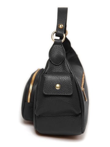 Mia Tomazzi Leder-Umhängetasche ''Bechi'' in Schwarz - (B)32 x (H)19 x (T)12 cm