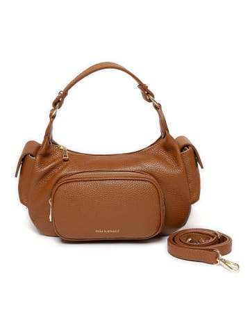 Mia Tomazzi Leder-Umhängetasche ''Bechi'' in Hellbraun - (B)32 x (H)19 x (T)12 cm