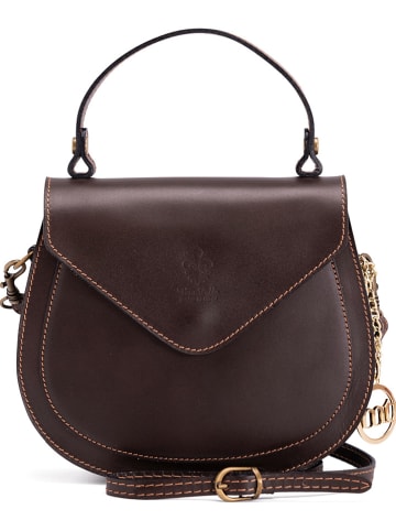 Mia Tomazzi Leder-Henkeltasche "Contarini" in Dunkelbraun - (B)21 x (H)18 x (T)6 cm