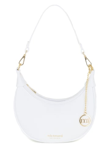 Mia Tomazzi Leder-Schultertasche in Weiß - (B)25 x (H)14 x (T)8 cm