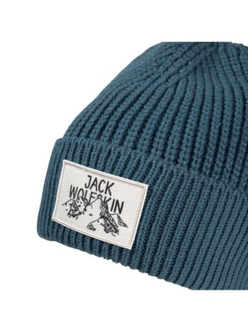 Jack Wolfskin Czapka beanie "Badge" w kolorze niebieskim