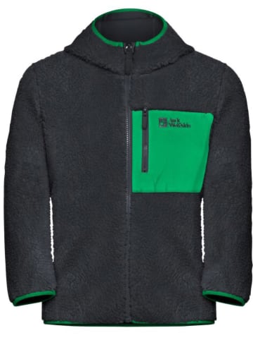 Jack Wolfskin Fleecejacke "Ice Curl" in Schwarz/ Grün