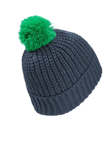 Jack Wolfskin Czapka "Pompom Badge" w kolorze zielono-granatowym