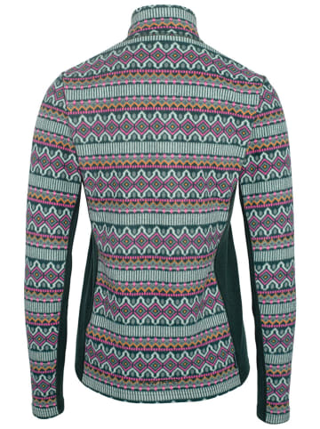 KARI TRAA Fleece vest "Olga" donkergroen/mintgroen