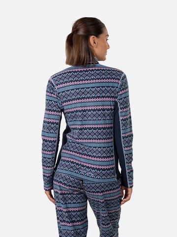 KARI TRAA Fleece vest "Olga" donkerblauw/lichtblauw