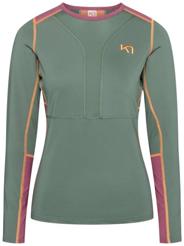 KARI TRAA Thermounterhemd "Tirill" in Grün/ Mauve