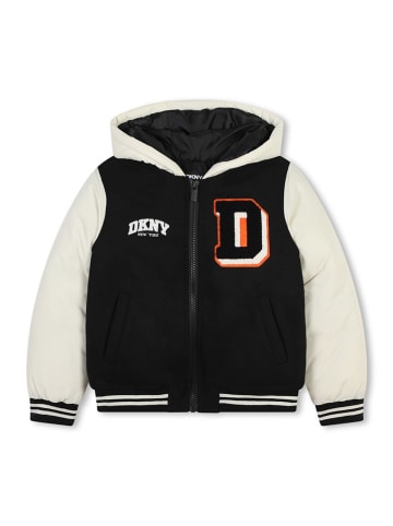 DKNY Winterjacke in Schwarz/ Creme