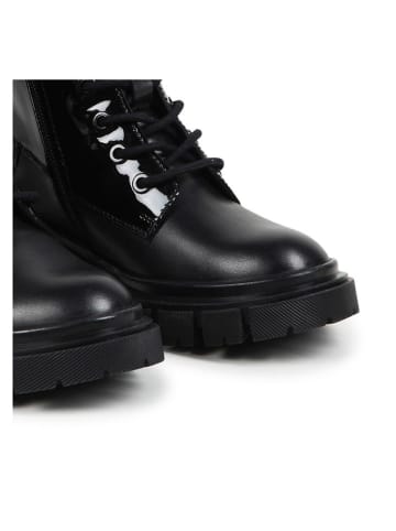 DKNY Leder-Boots in Schwarz