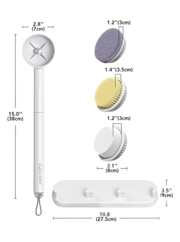 Joybos Szczotka w kolorze białym pod prysznic - dł. 38 cm